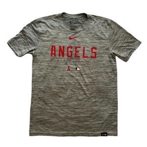 Nike Los Angeles Angels Shirt Mens Medium Gray Dri-fit MLB Crew Neck